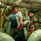 Two men fight in the bowels of a ship.